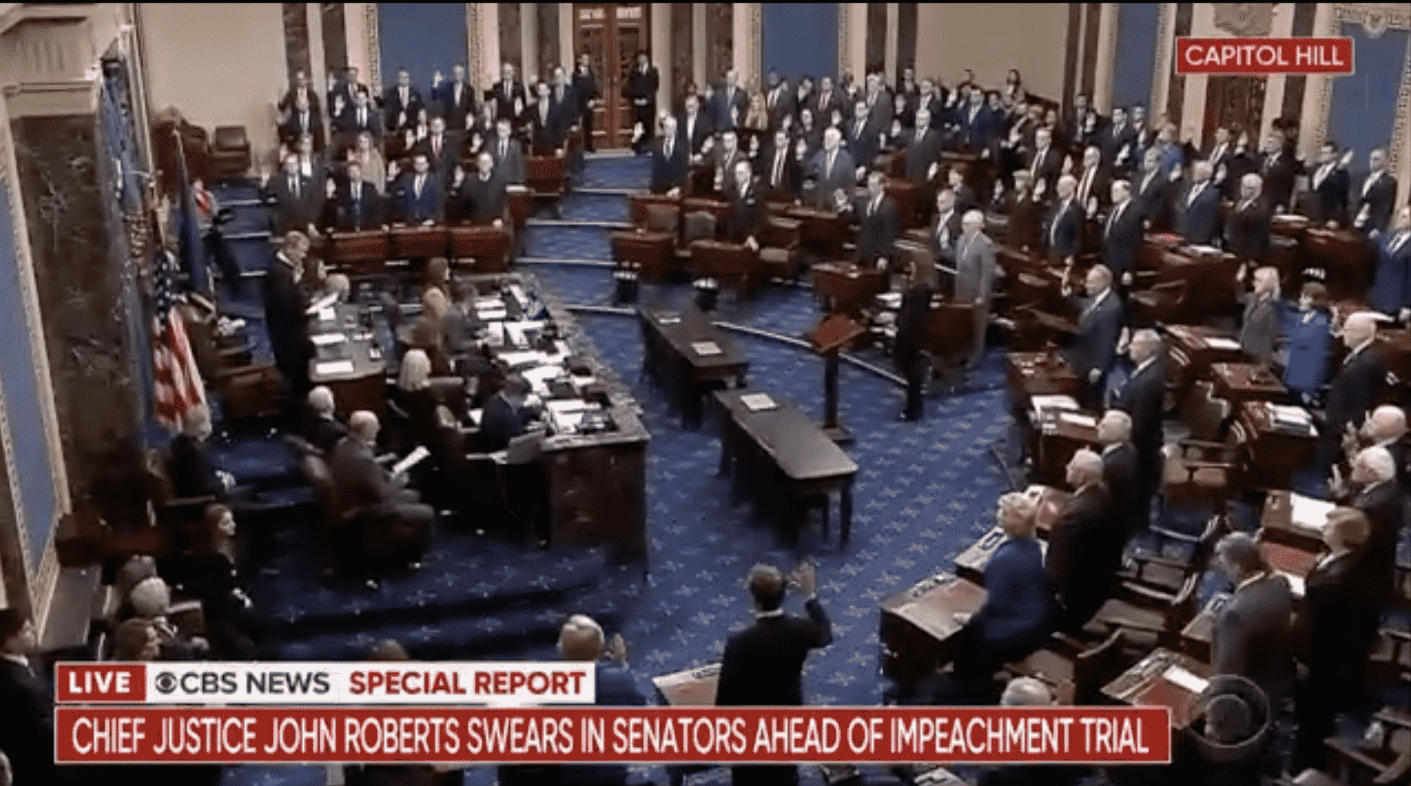 Chief Justice John Roberts Swears in Senators as Impeachment Trial Begins