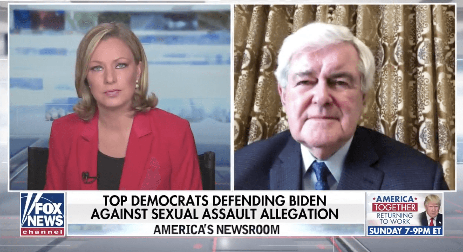 ‘A Double Standard’: Newt Gingrich Weighs in on Response to the Sexual Assault Allegation Against Biden