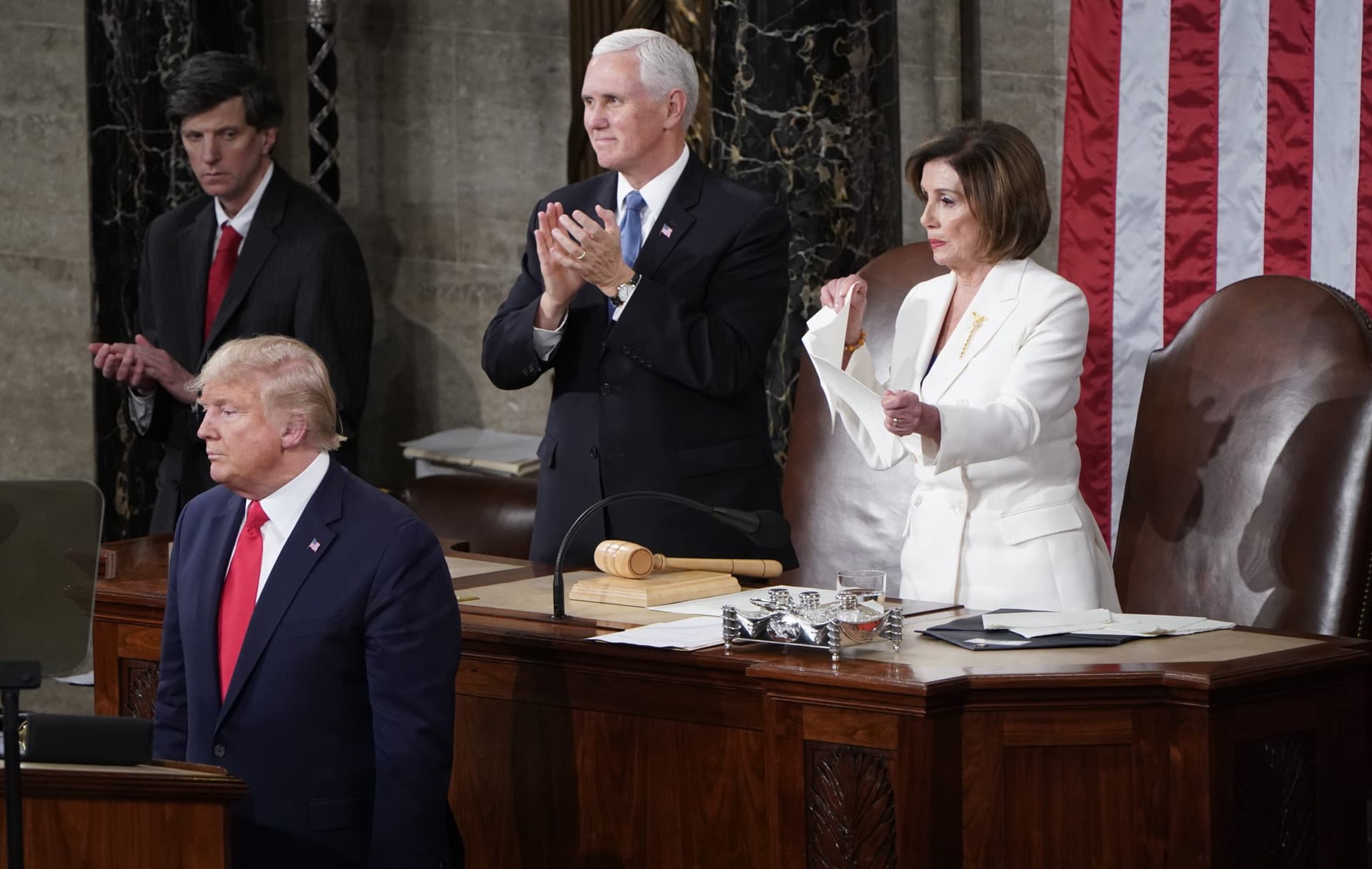 Trump-Pelosi Feud Erupts During Speech to Congress as Impeachment Trial Nears End