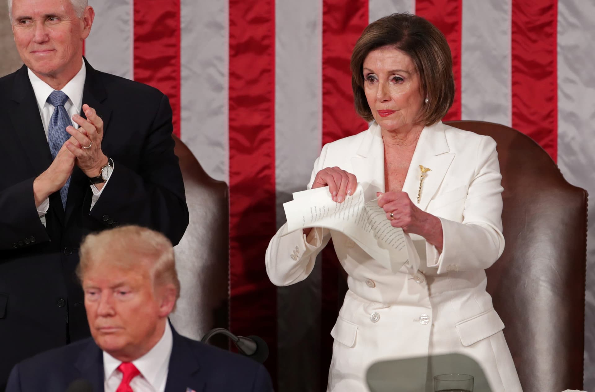 Pelosi Rips up Trump’s State of the Union Address: ‘It Was the Courteous Thing to Do’
