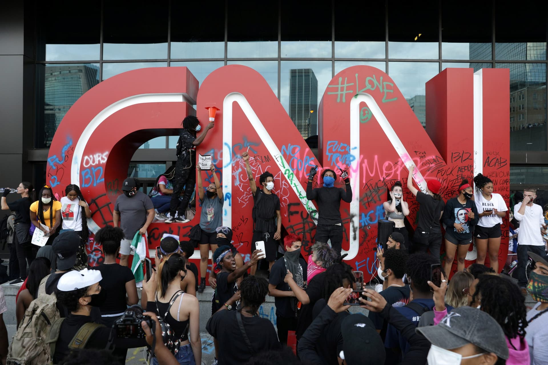 Protesters Vandalize and Deface CNN Building in Atlanta Amid Protests Over George Floyd Death