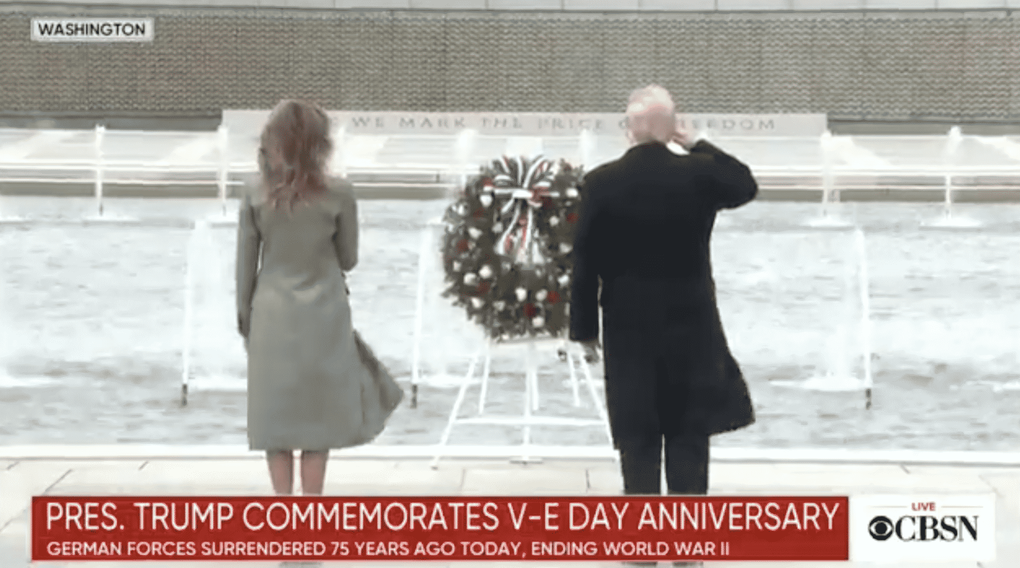 Trump, Melania Visit World War II Memorial to Commemorate 75th Anniversary of Victory Europe Day