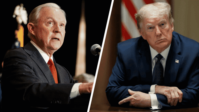Jeff Sessions Fires Back at Trumpās Attack as POTUS Endorses His Opponent