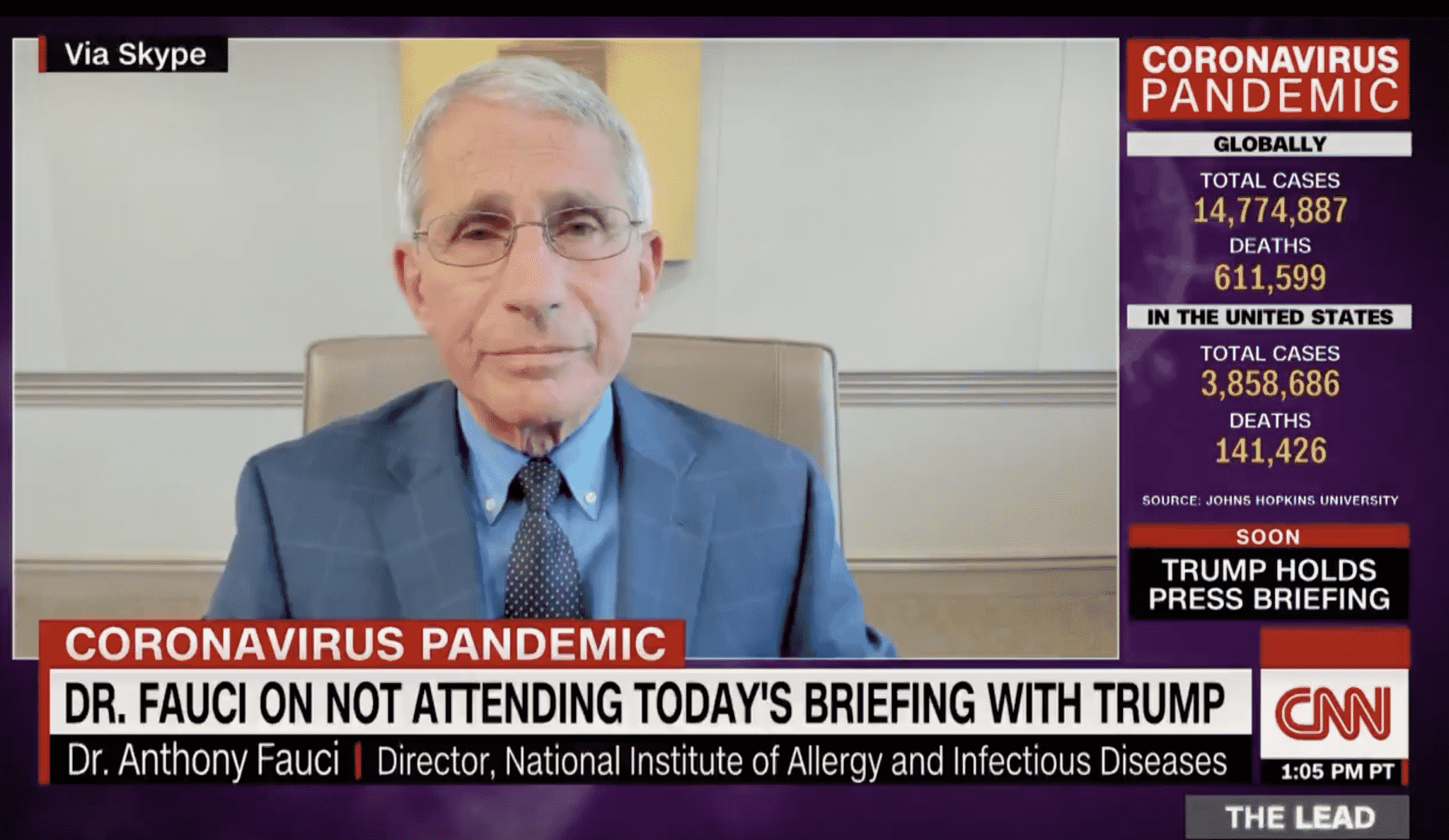 Fauci Says He Was Not Invited to Tuesdayâs White House Coronavirus Briefing